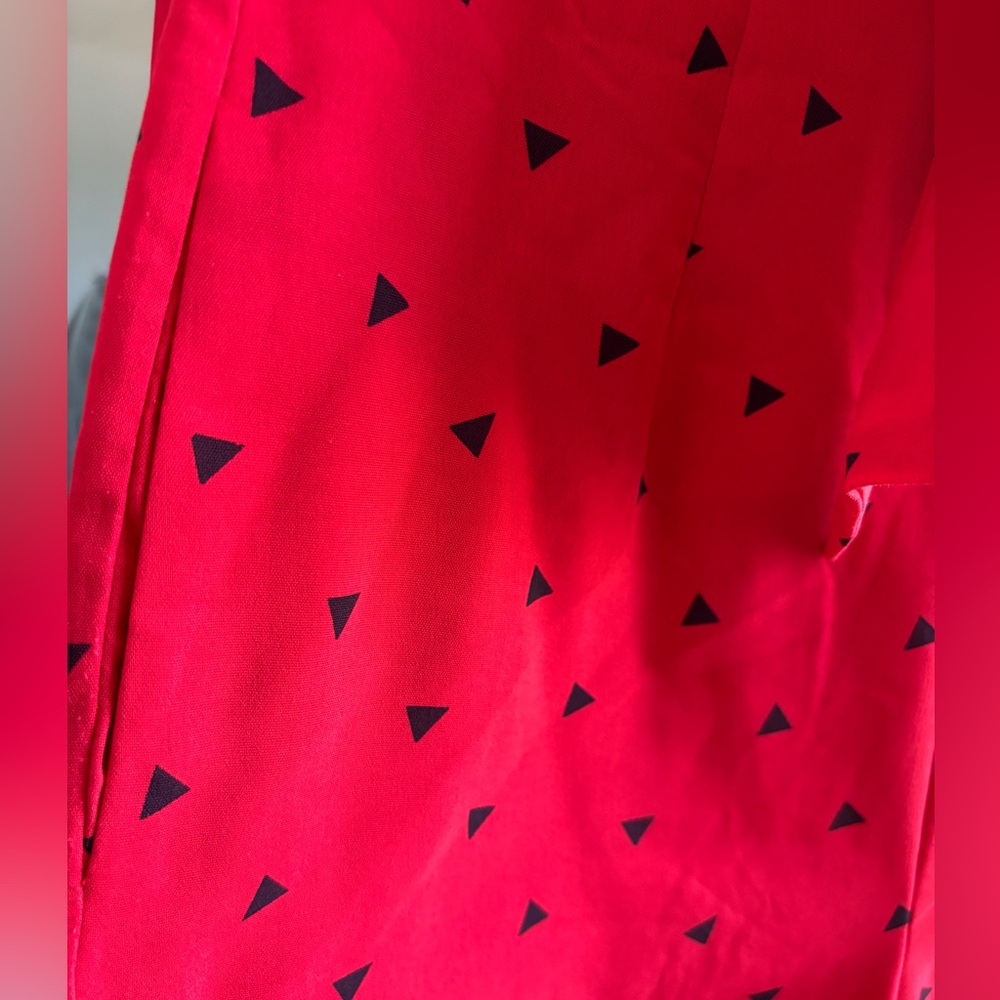 Lulus Nectar Red Print Strapless Tie-front Jumpsuit - Size M - Picture 3 of 11